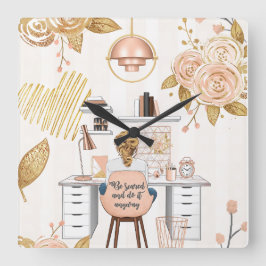 Var Skrämt och gör det ändå Fyrkantig Klocka