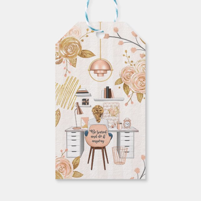 Var Skrämt och gör det ändå Presentetikett (Baksidan)