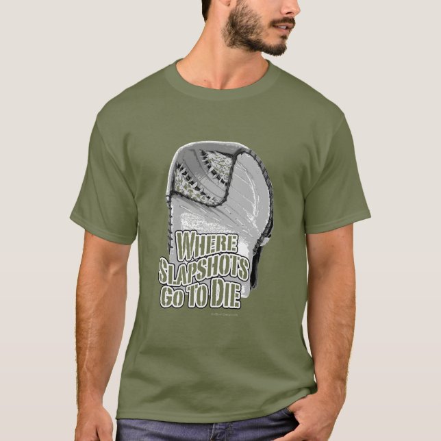 Var Slapshots går att dö (hockey) Tee (Framsida)