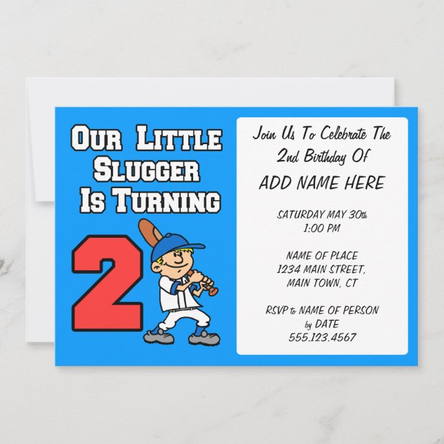 Vår slugger är lite roterande två inbjudningar (Framsida)