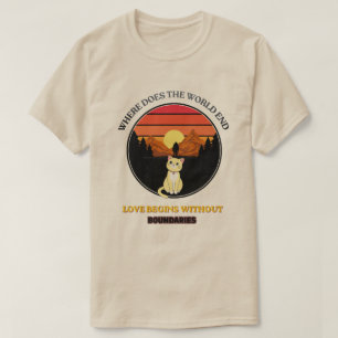 Var slutar världen   Söt retro katt solnedgång T Shirt