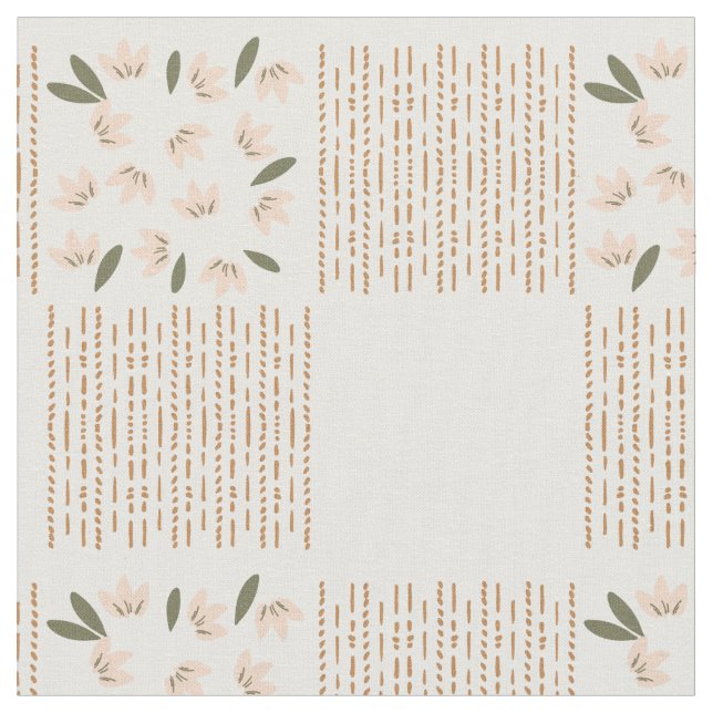 Vår små blommor blocktryck tyg (Närbild)