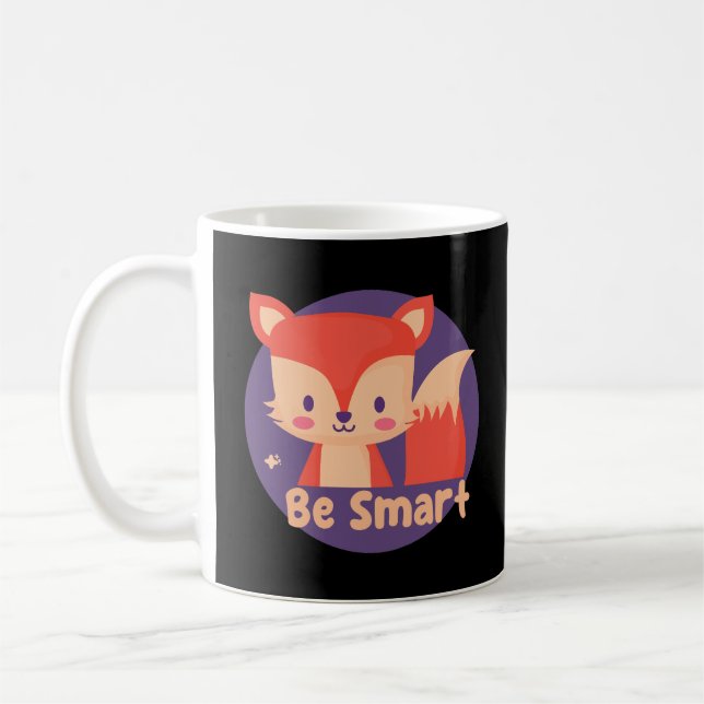 Var smart Kawaii Lnuny Cute Baby Fox Red Färg Kaffemugg (Vänster)