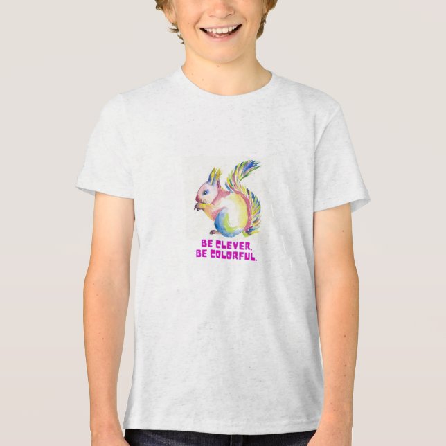 Var smart. Var färgrik - Akvarell ekorre T Shirt (Framsida)