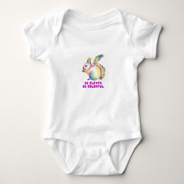 Var smart. Var färgrik - Akvariefärgad ekorre T Shirt (Framsida)