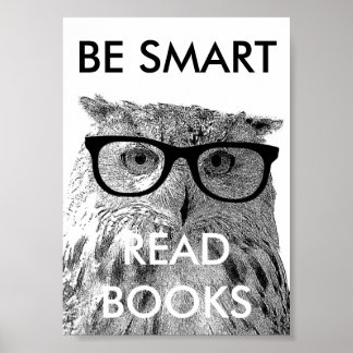 Var smarta läsare bokar poster med roliga uggla-bi