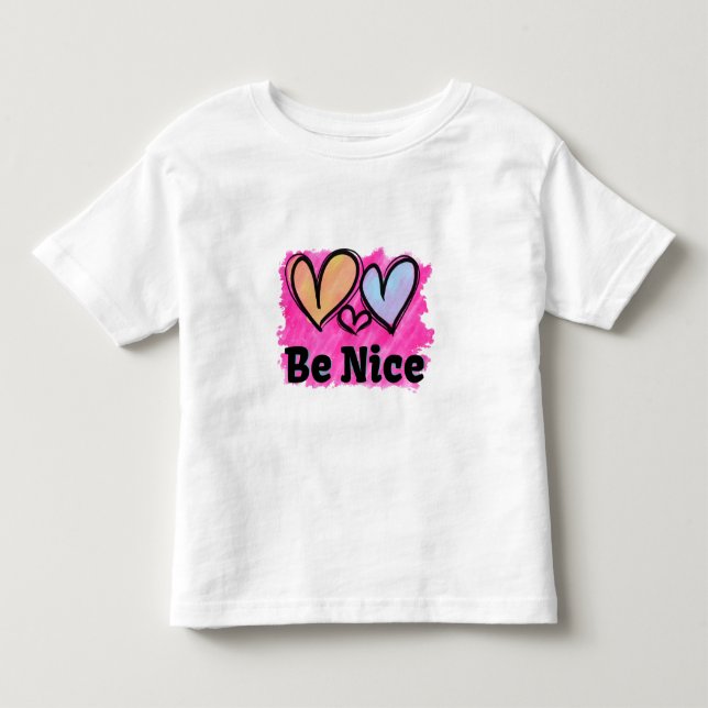 Var Snäll Akvarellhjärtan T Shirt (Framsida)
