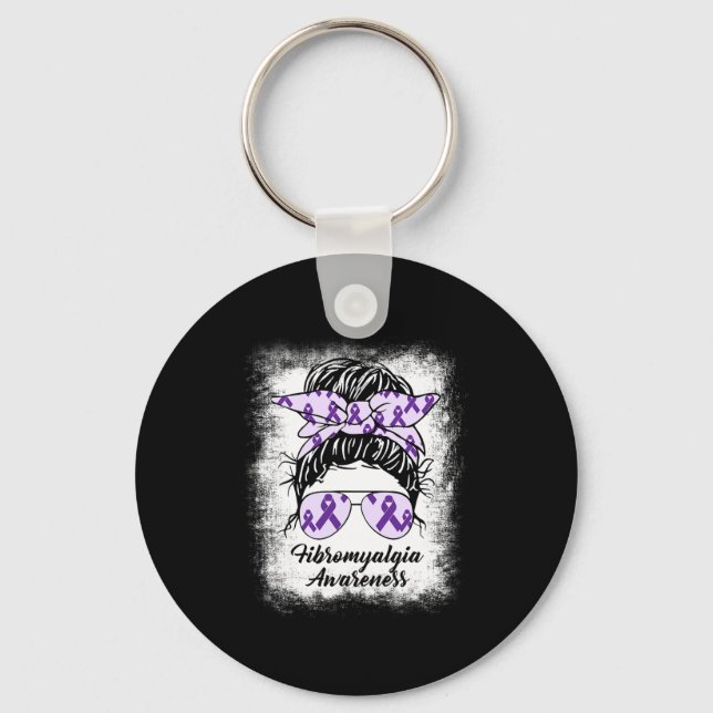 Var snäll att vara Fibromyalgia Awareness Messy Bu Nyckelring (Framsida)