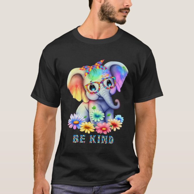 Var snäll Autism Acceptans Medvetenhet Vänlighet G T Shirt (Framsida)