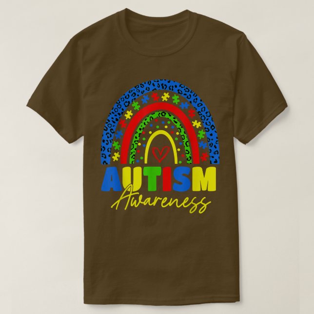 Var snäll Autism Awareness Shirt Rainbow Leopard W T (Design framsida)