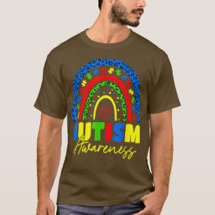 Var snäll Autism Awareness Shirt Rainbow Leopard W T