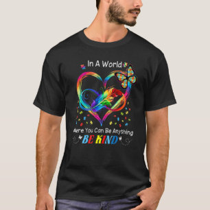 Var snäll Autism Fjäril Pussel Oändlighet Hjärt Fj T Shirt