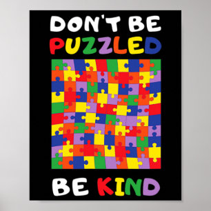 Var snäll Autism Pussel Autism Acceptans Asl Mamma Poster