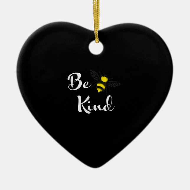 Var snäll Be | Inspirational Kindness Bee Älskare Julgransprydnad Keramik (Framsidan)