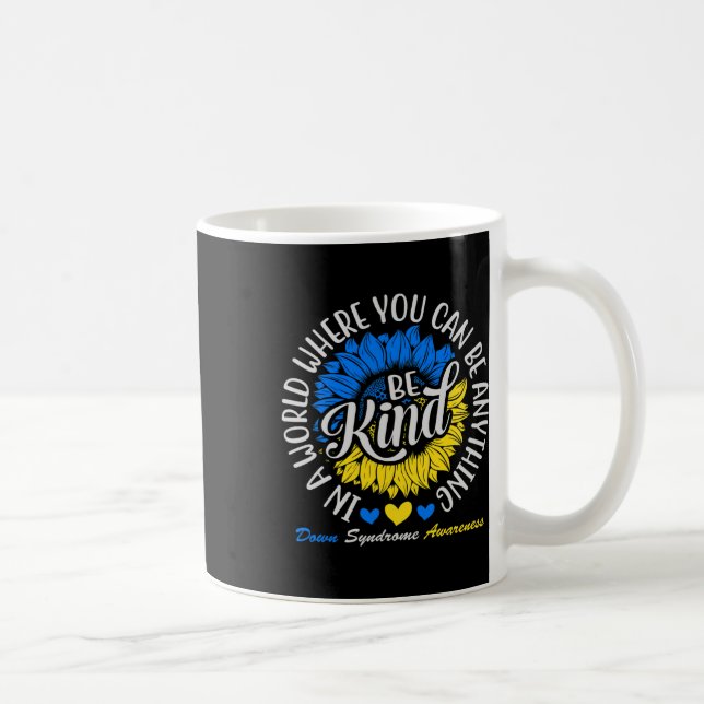 Var snäll Down Syndrom Medvetenhet Band Solros K Kaffemugg (Höger)