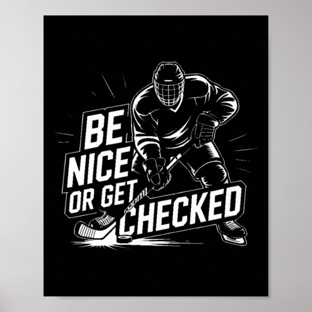 Var Snäll Eller Blir Kontrollerad Rolig Ishockey  Poster (Framsidan)