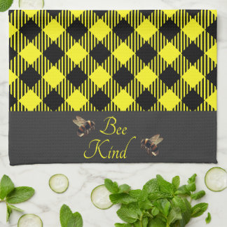 "Var snäll" Gingham Kökshandduk