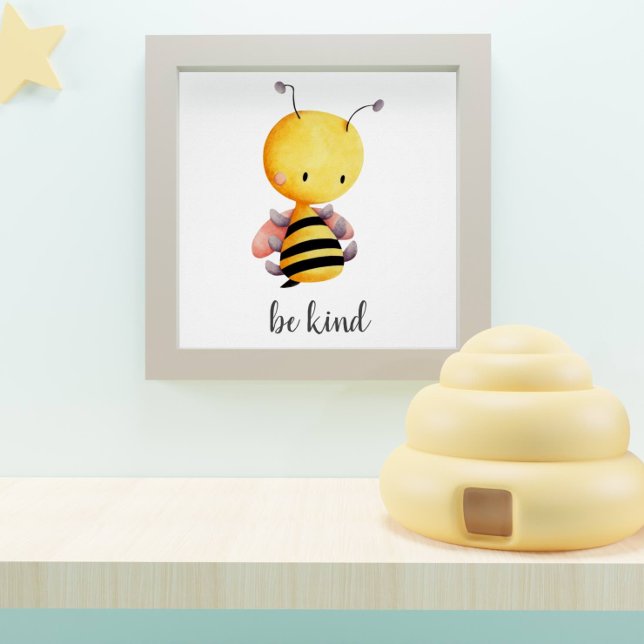 Var snäll gul och rosa bin barnkammare poster (Skapare uppladdad)