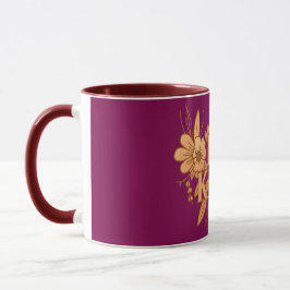 Var snäll | Guld Blommig Inspirerande Kombimugg Mugg