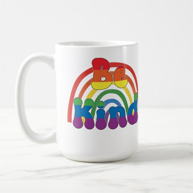 Var snäll - HBTQIA regnbåls kärlek Kaffemugg (Vänster)