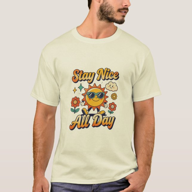 Var Snäll Hela Dagen Solskens Design T Shirt (Framsida)