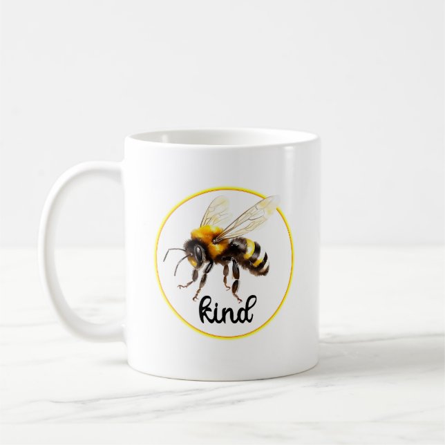 VAR SNÄLL humla akvarellmålning natur Kaffemugg (Vänster)