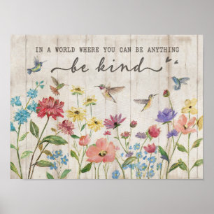 Var snäll Hummingbird Poster