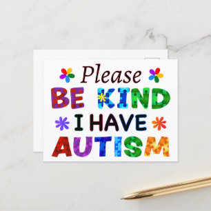 Var snäll jag har AUTISM Vykort