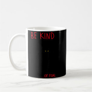 Var Snäll Lite Vild Rolig Svart Katt Spegel Goth Kaffemugg