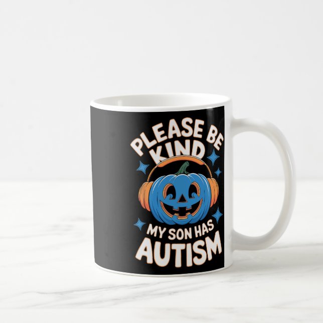Var Snäll Min Son Har Autism Halloween  Kaffemugg (Höger)