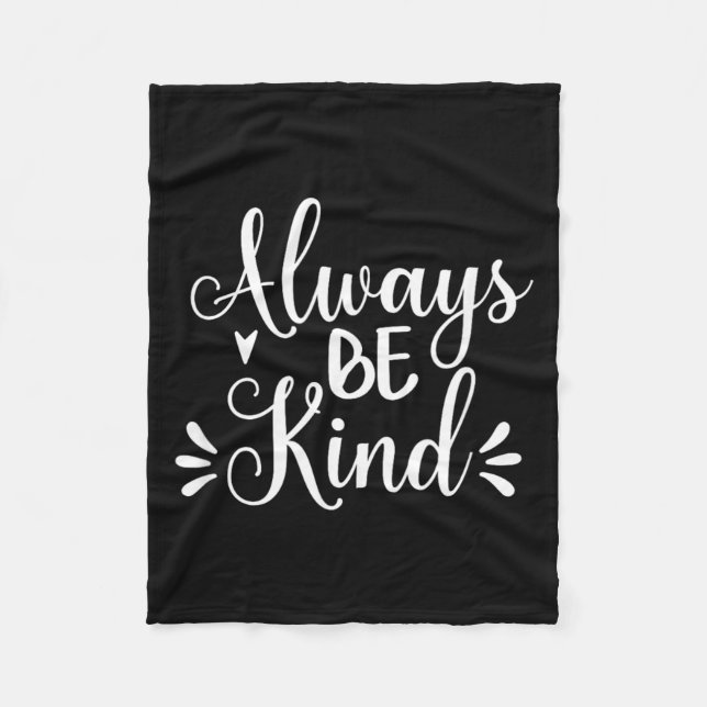 Var snäll minimalistisk kärlek vänlighet positiv fleecefilt (Framsidan)