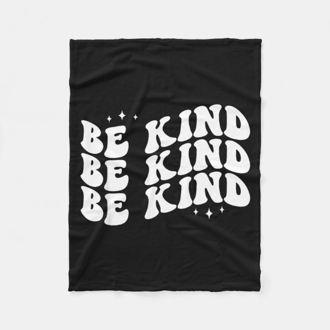 Var snäll minimalistisk kärlek vänlighet positiv  fleecefilt (Framsidan)