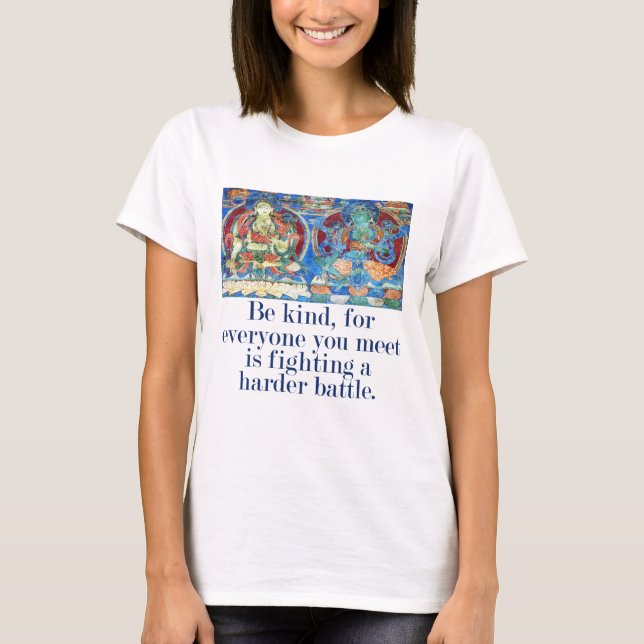 Var snäll mot alla du träffar - kompassionsoffert t shirt (Framsida)