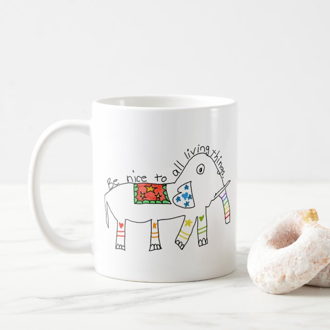 "Var snäll mot alla levande Sak" Kaffemugg (Med munk)