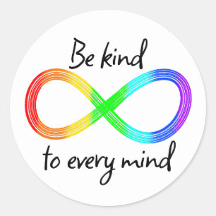 Var snäll mot alla sinnen - Autism Acceptance Rain Runt Klistermärke