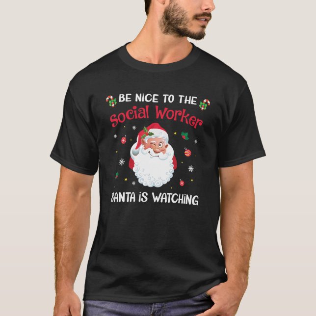 Var snäll mot arbetaren i Social som tittar på Nur T Shirt (Framsida)