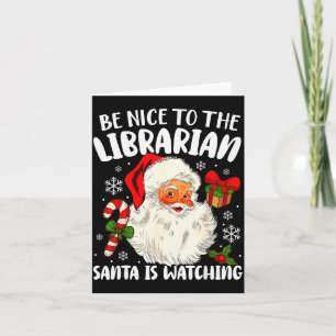 Var Snäll Mot Bibliotekarien Jultomten Ser Jul Kort