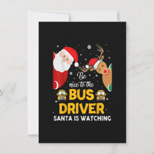 Var Snäll Mot Bussföraren Tomte Jultomten Tittar R Inbjudningar