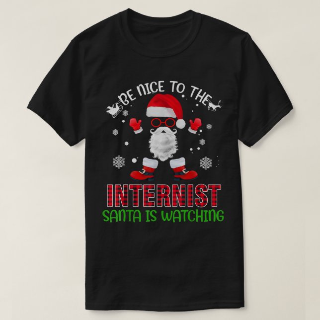 Var snäll mot den internistiska tomten tittar på C T Shirt (Design framsida)