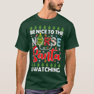 Var snäll mot den närliggande jultomten som tittar t shirt