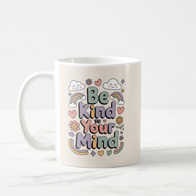 Var snäll mot dig själv, Motiverande, Inspirerande Kaffemugg (Vänster)