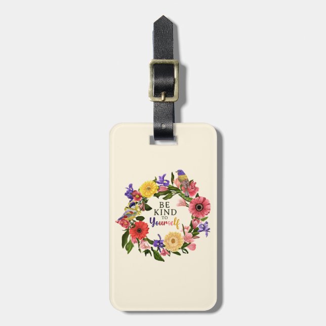 Var snäll mot din egen Blommigt i Kärlek Bagagebricka (Vertikal Framsida)