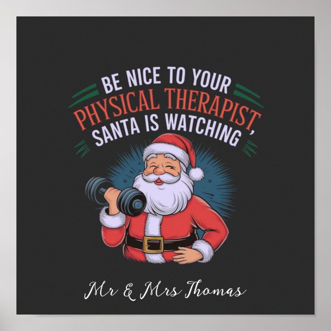 Var snäll mot din fysioterapeut, Tomte iakttar Poster (Framsidan)