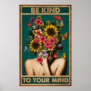 Var snäll mot din lilla flicka Flower Poster