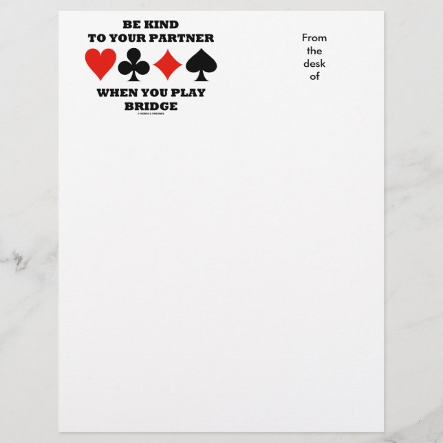 Var snäll mot din partner när du spelar Bridge (Framsida)