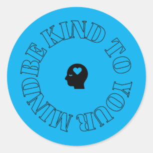 Var snäll mot din själ blå cirkel dekal runt klistermärke
