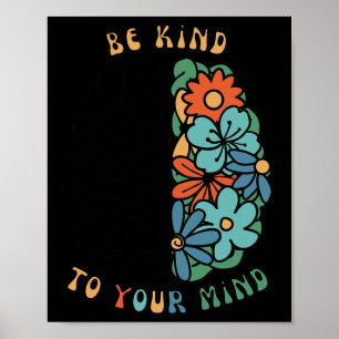 Var snäll mot ditt sinne Retro Grönt Pental Health Poster