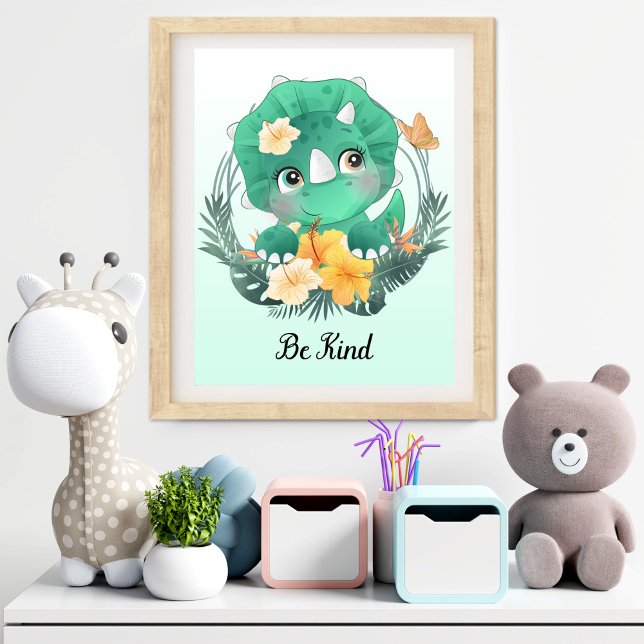 Var snäll mot djurets muskelkonst fototryck (Be Kind Animal Nursery Wall Art)
