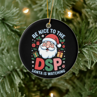 Var Snäll Mot DSP Tomte Håller Ögonen På Jul Julgransprydnad Keramik