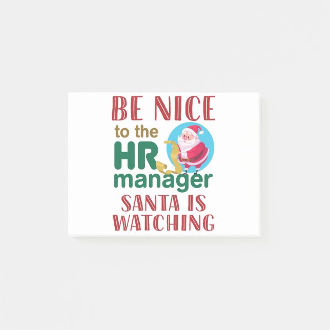 Var snäll mot HR-chefen Santa's vaktande Post-it Block (Framsida)